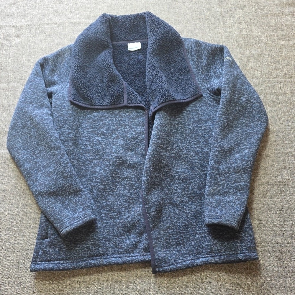 Columbia Jacket Women Size M Blue Fleece Lined Mock Collar